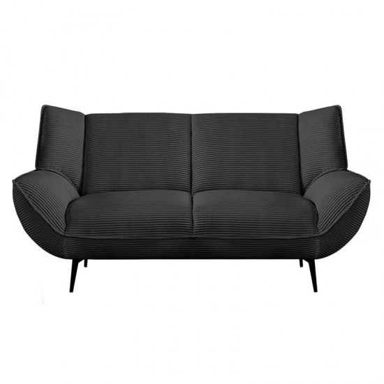 EMERALD Καναπές 2-θέσιος Σαλονιού - Καθιστικού, Ύφασμα Κοτλέ Ανθρακί 172x88x82cm
