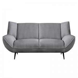 EMERALD Καναπές 2-θέσιος Σαλονιού - Καθιστικού, Ύφασμα Κοτλέ Γκρι 172x88x82cm