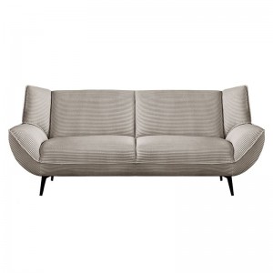 EMERALD Καναπές 3-θέσιος Σαλονιού - Καθιστικού, Ύφασμα Κοτλέ Μπεζ 212x88x82cm