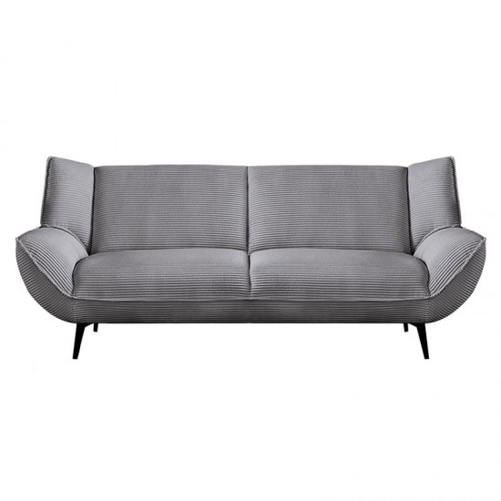 EMERALD Καναπές 3-θέσιος Σαλονιού - Καθιστικού, Ύφασμα Κοτλέ Γκρι 212x88x82cm