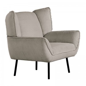 EMERALD Πολυθρόνα Σαλονιού - Καθιστικού, Ύφασμα Κοτλέ Μπεζ 83x83x92cm