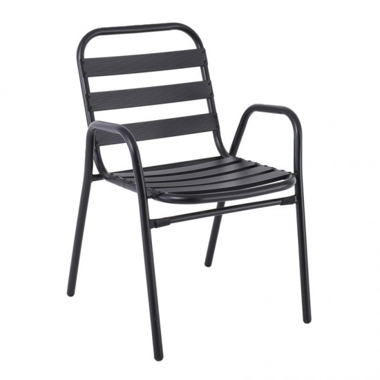 FANTIC Πολυθρόνα Μέταλλο - Αλουμίνιο Βαφή Ανθρακί 54x58x76cm