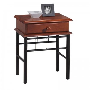 FLORA ΚΟΜΟΔΙΝΟ ΜΕΤΑΛΛΙΚΟ ΜΑΥΡΟ, ΞΥΛΟ ΚΑΡΥΔΙ 33x45cm 