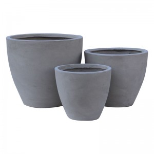 FLOWER POT-3  SET 3 ΤΕΜΑΧΙΩΝ CEMENT GREY 