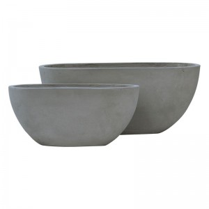 FLOWER POT-4  SET 2 ΤΕΜΑΧΙΩΝ CEMENT GREY 