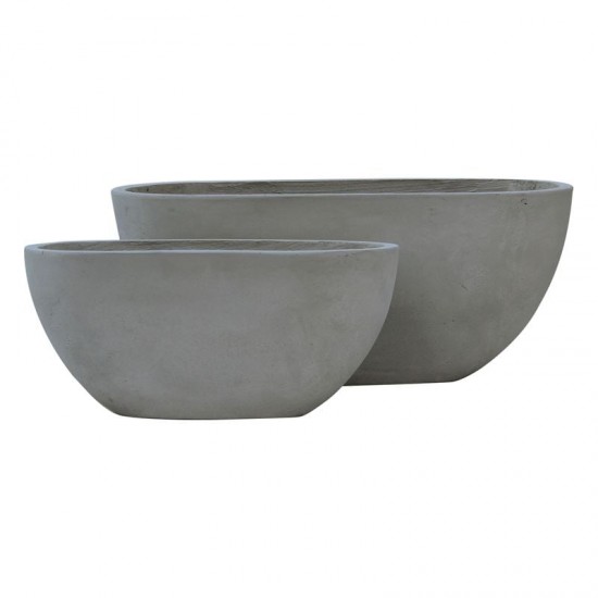 FLOWER POT-4  SET 2 ΤΕΜΑΧΙΩΝ CEMENT GREY