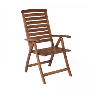 GARDEN Πολυθρόνα Βεράντας - Κήπου, Ξύλο Ακακία, Ψηλή Πλάτη 5 Θέσεων, Πτυσσόμενη, Καρυδί 58x70x110cm