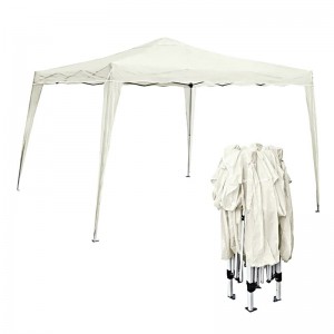 GAZEBO ΠΤΥΣΣΟΜΕΝΟ ΜΕΤΑΛΛΙΚΟ ΑΣΠΡΟ, ΥΦΑΣΜΑ ΑΣΠΡΟ 3x3m 