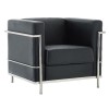 GENOVA Πολυθρόνα Σαλονιού Καθιστικού, Inox - Pu Μαύρο 83x73x71cm