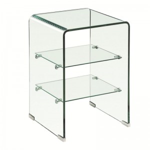 GLASSER Κομοδίνο Clear 2 Ράφια - Γυαλί 10mm / 5mm 40x40x60cm