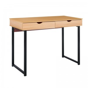 ΓΡΑΦΕΙΟ με 2 Συρτάρια Μέταλλο Βαφή Μαύρο - Φυσικό 100x48x75cm