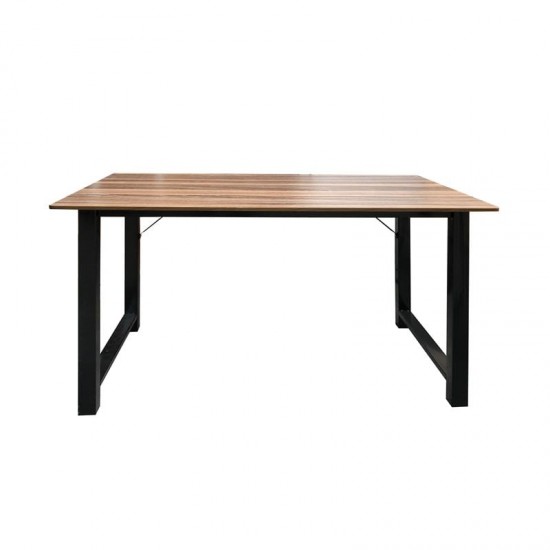 ΓΡΑΦΕΙΟ Μέταλλο Βαφή Μαύρο, Απόχρωση Καρυδί 100x60x73cm