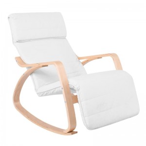 HAMILTON Super Relax Πολυθρόνα Σαλονιού - Καθιστικού, Σημύδα, Ύφασμα Άσπρο 67x105x90cm