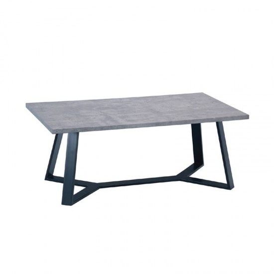 HANSON ΤΡΑΠΕΖΑΚΙ ΣΑΛΟΝΙΟΥ CEMENT, ΒΑΦΗ ΜΑΥΡΗ  110x60cm