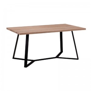 HANSON Τραπέζι Κουζίνας Τραπεζαρίας, Μέταλλο Βαφή Μαύρο, Sonoma 160x90x75cm