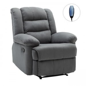 JULIA Massage Πολυθρόνα Relax Σαλονιού - Καθιστικού, Ύφασμα Γκρι  93x90x100cm