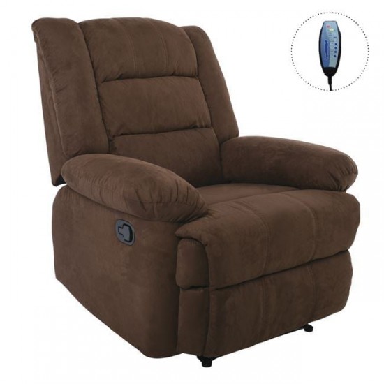 JULIA Massage Πολυθρόνα Relax Σαλονιού - Καθιστικού, Ύφασμα Καφέ 93x90x100cm