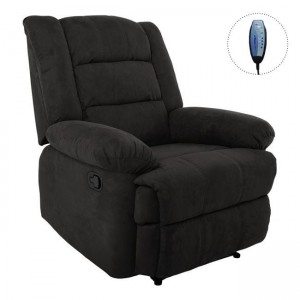 JULIA Massage Πολυθρόνα Relax Σαλονιού - Καθιστικού, Ύφασμα Μαύρο 93x90x100cm