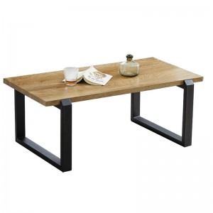 KONA Τραπεζάκι Σαλονιού- Καθιστικού, Μέταλλο Βαφή Μαύρο, Απόχρωση Φυσικό 110x60x42cm