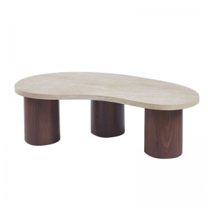 LAMBERT Τραπεζάκι Σαλονιού-Καθιστικού, ΜDF Απόχρωση Natural Stone-Καρυδί 130x70x40cm