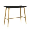 LAVIDA Τραπέζι BAR Μέταλλο Βαφή Φυσικό, Μαύρο MDF 120x60x106cm