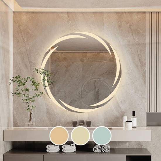 LED-1 Καθρέπτης Τοίχου - Φωτιζόμενος - Αφής, με 3 επιλογές εναλλαγής χρωμάτων