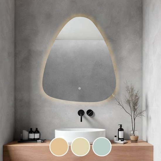 LED-4 Καθρέπτης Τοίχου - Φωτιζόμενος - Αφής, με 3 επιλογές εναλλαγής χρωμάτων