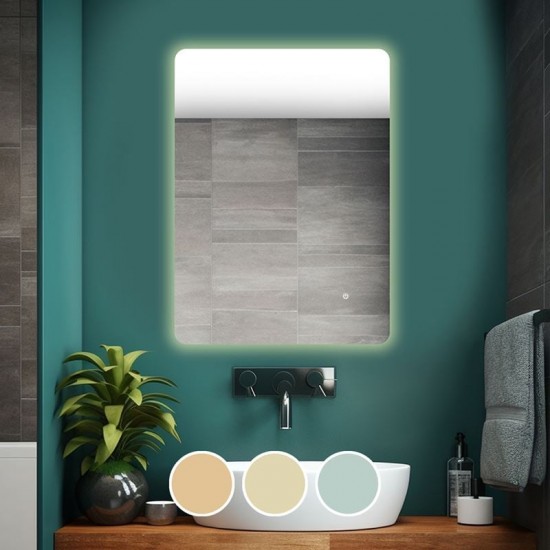 LED-5 Καθρέπτης Τοίχου - Φωτιζόμενος - Αφής, με 3 επιλογές εναλλαγής χρωμάτων