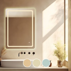 LED-6 Καθρέπτης Τοίχου - Φωτιζόμενος - Αφής, με 3 επιλογές εναλλαγής χρωμάτων