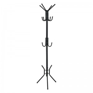 LEROY Καλόγερος Μέταλλο Βαφή Μαύρο 38x38x176cm