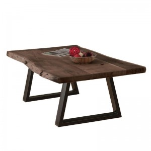 LIZARD ΤΡΑΠΕΖΑΚΙ ΣΑΛΟΝΙΟΥ ΑΚΑΚΙΑ ΚΑΡΥΔΙ, ΜΕΤΑΛΛΟ ΜΑΥΡΟ  115x65x40cm 