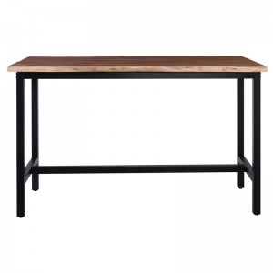 LIZARD Τραπέζι Bar Μέταλλο Βαφή Μαύρο, Ξύλο Ακακίας Φυσικό 180x90x109cm
