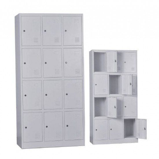 LOCKER 12 Θέσεων Μέταλλο Βαφή Γκρι  90x40x185cm