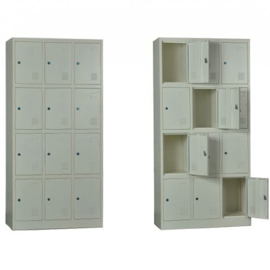 LOCKER 12 Θέσεων Μέταλλο Βαφή Άσπρο 90x40x185cm