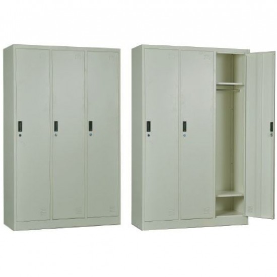 LOCKER 3 Θέσεων Ερμάριο - Μέταλλο Βαφή Άσπρο 115x45x185cm