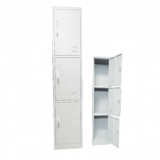 LOCKER 3 Θέσεων Μέταλλο Βαφή Άσπρο 38x45x185cm