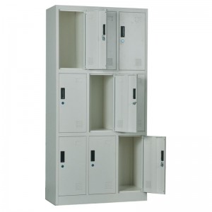 LOCKER 9 Θέσεων Μέταλλο Βαφή Γκρι 90x40x185cm 