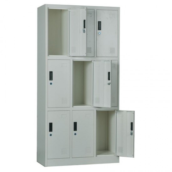 LOCKER 9 Θέσεων Μέταλλο Βαφή Γκρι 90x40x185cm