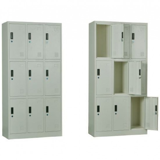 LOCKER 9 Θέσεων Μέταλλο Βαφή Άσπρο 90x40x185cm