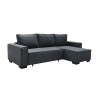 LONDON Καναπές - Κρεβάτι Αριστερή Γωνία, Ύφασμα Ανθρακί 271x158x90cm