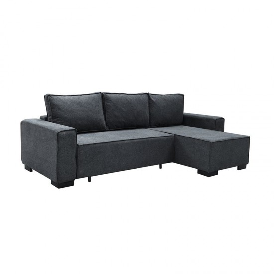 LONDON Καναπές - Κρεβάτι Αριστερή Γωνία, Ύφασμα Ανθρακί 271x158x90cm
