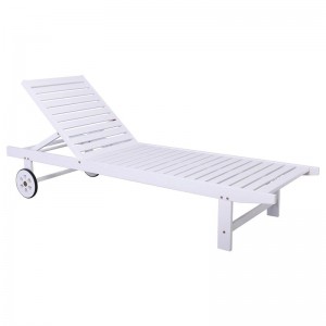 LUGANO Ξαπλώστρα Ξύλο Acacia, Απόχρωση Άσπρο 65x196x32cm