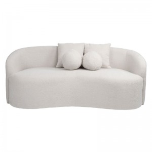 LYON Καναπές 2θ - Σαλονιού - Καθιστικού, Teddy Ύφασμα Άσπρο