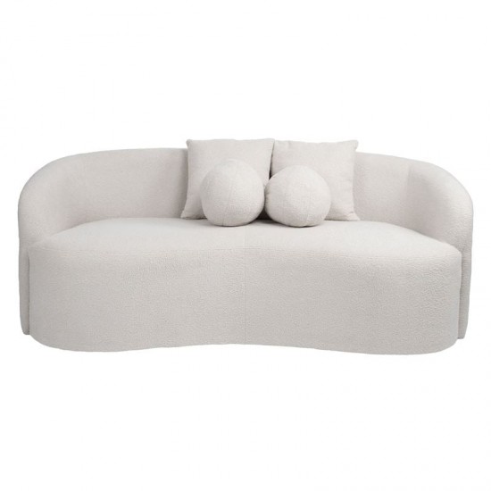 LYON Καναπές 2θ - Σαλονιού - Καθιστικού, Teddy Ύφασμα Άσπρο