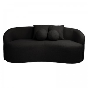 LYON Καναπές 2θ - Σαλονιού - Καθιστικού, Teddy Ύφασμα Μαύρο