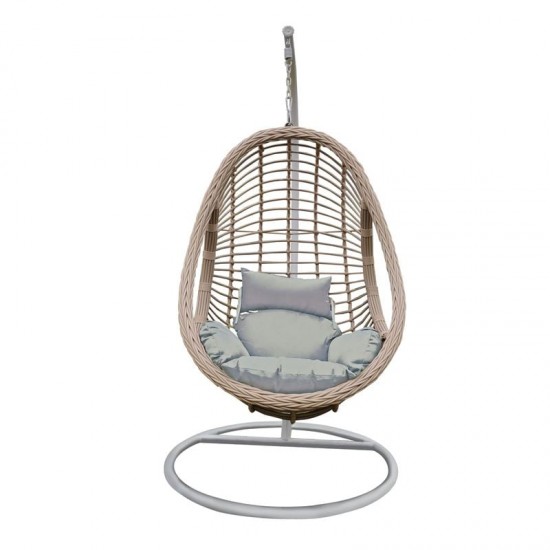 MACAN-II ΚΡΕΜΑΣΤΗ ΠΟΛΥΘΡΟΝΑ STEEL WHITE, WICKER GREY, ΜΑΞΙΛΑΡΙ ΑΝΘΡΑΚΙ