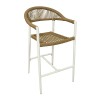 MADISON Σκαμπό Bar, ΑΛΟΥΜΙΝΙΟ Άσπρο, Rope Wicker Φυσικό 56x57x100cm