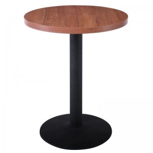 MARCO Τραπέζι Στρογγυλό Επιφάνεια Melamine Καρυδί Βάση Μέταλλο Μαύρο Φ60cm 