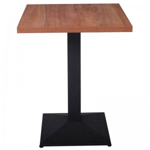MARCO Τραπέζι Τετράγωνο Επιφάνεια Melamine Καρυδί Βάση Μέταλλο Μαύρο 60x60x74cm