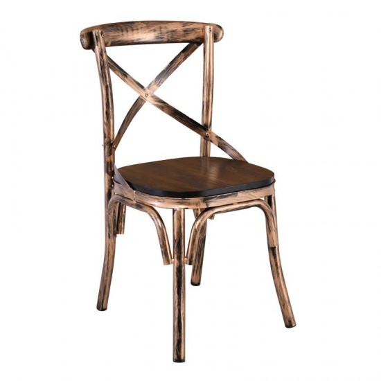 MARLIN Wood Καρέκλα Dark Oak, Μέταλλο Βαφή Black Gold 52x51x86cm MARLIN Wood Καρέκλα Dark Oak, Μέταλλο Βαφή Black Gold 52x51x86cm
